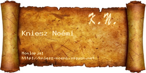 Kniesz Noémi névjegykártya